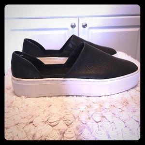 Rebecca Minkoff black leather slip on sneaker!